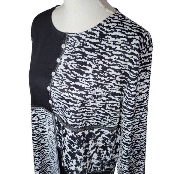 Square Pattern Blouse Patch Buttons Quilted Style Womens XL Unbranded Cotton Mix - Picture 3 of 13